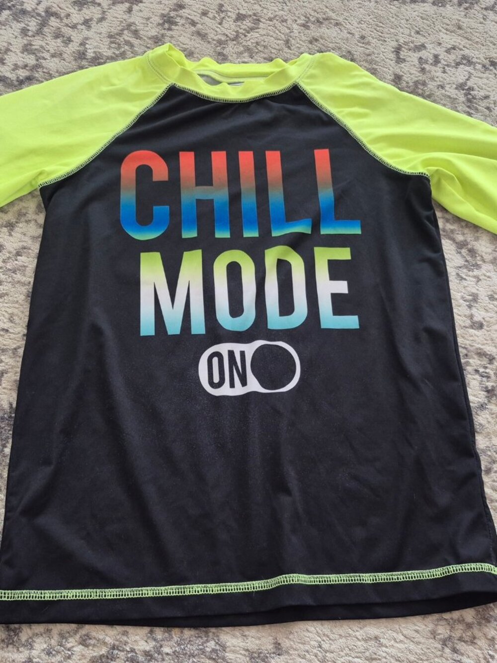 Wonder Nation Boys Chill Mode Rash Guard Swim Shirt M 8